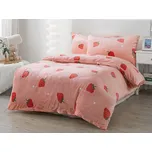 XPOSE® Mikroplyšové povlečení STRAWBERRY Exclusive 140x200 cm, 70x90 cm, Mikroplyš + Prodloužená možnost vrácení zboží do 50 dnů