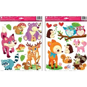 Samolepící dekorace Anděl Přerov Samolepky na zeď lesní zvířátka 33 x 29 cm