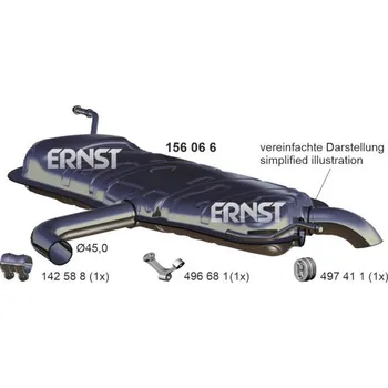 Tlumič výfuku Zadni tlumic vyfuku ERNST 156066