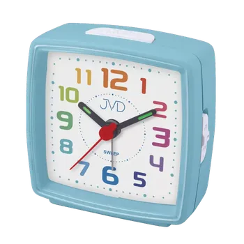 Budík JVD Dětský modrý ručkový netikající tichý budík JVD SRP2811.4