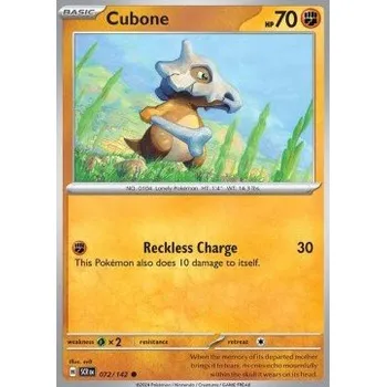 Volný čas Pokémon SCR 072/142 Cubone - Stellar Crown Stav: Near Mint, Verze: NORMAL