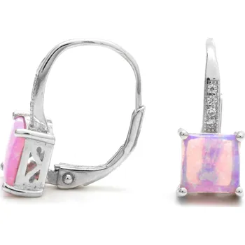 Náušnice Stříbrné náušnice opál růžový Dolly