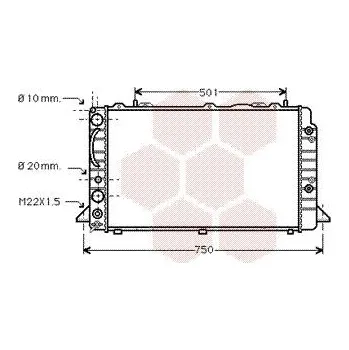 Motor automobilu Chladič, chlazení motoru VAN WEZEL 03002090
