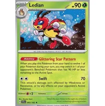 Karetní hra Pokémon SCR 003/142 Ledian - Stellar Crown Stav: Near Mint, Verze: REVERSE HOLO