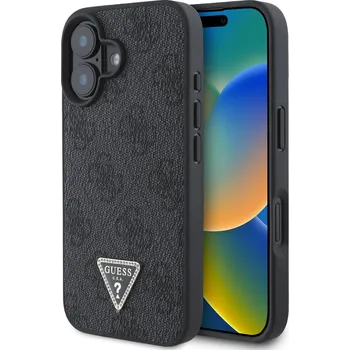 Telefonní příslušenství Guess Ochranný kryt na iPhone 16 - Guess, 4G Strass Triangle Black GUHCP16SP4TDPK