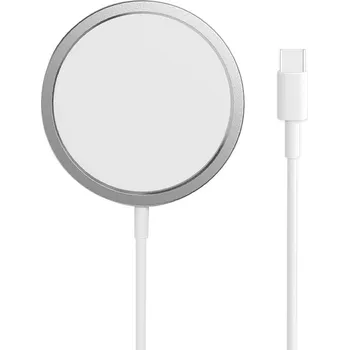 Nabíječka BWOO Qi pro Apple bezdrátové nabíjení USB-C 15W PD QC Magsafe iPhone 16, 15, 14 bílá