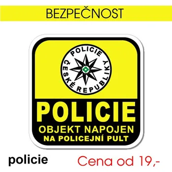 Domovní cedule Policie - 5x5 cm / samolepka
