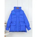 Oversize péřová bunda s kapsami Barva: Modrá, Velikost: M