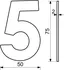 Domovní cedule Richter Czech RN.75L.5.CE nerezové domovní číslo 5 černé