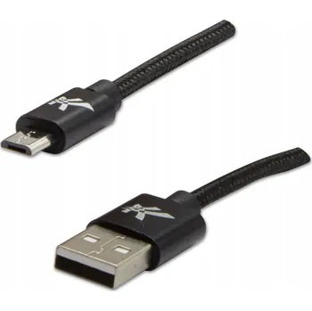 Datový kabel Logo USB kabel (2.0), USB A (M) - microUSB (M), 2 m, 480 Mb/s, 5 V/1 A, černý