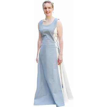 Karnevalový kostým Battle Merchant Svrchní šaty bez rukávů Jarle, šaty na ramínka, modrošedá/přírodní barva