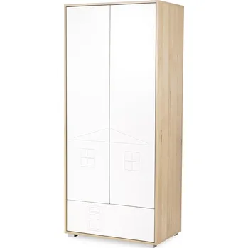 Dětská skříň Klups Šatní skříň IDA buk-bílá