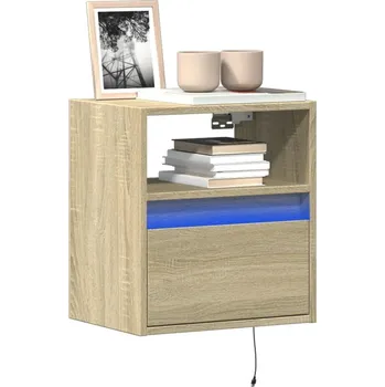 Obývací stěna vidaXL Nástěnné TV skříňky s LED 2 ks 41 x 31 x 45 cm [852316] Barva: dub sonoma