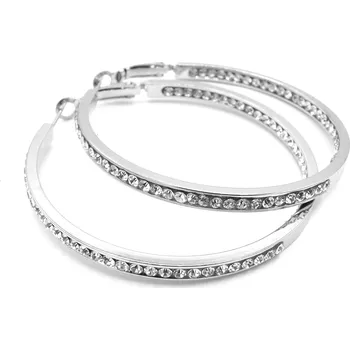 Náušnice Steel Jewelry Náušnice kruhy 50 mm s krystalky NS220244 dárkové balení zdarma