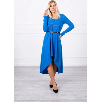 Dámské šaty Šaty s ozdobným páskem a nápisem cornflower blue UNI