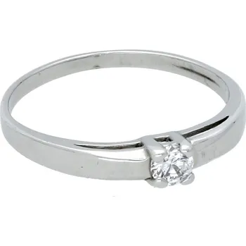 Prsten Goldstore Hladký stříbrný prsten se zirkonem Velikost: 57
