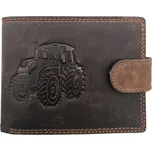 Kožená peněženka s přeskou Traktor - hnědá Barva: Hnědá