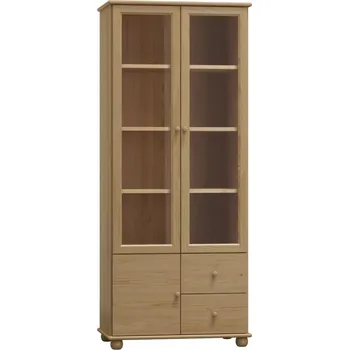 Knihovna Slevadoma Vitrína 101 Klasik masiv borovice Barva: Barva bílá, Šířka: 90 cm