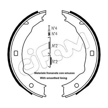 Lanko parkovací brzdy Sada brzdových čelistí, parkovací brzda CIFAM 153-330K