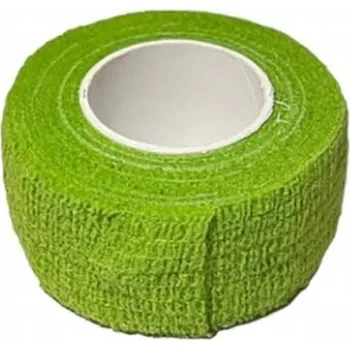 Kohesivní bandáž bez latexu, elastická, 2,5 cm x 4,5 m, zelená, 1 ks