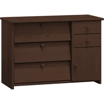 Botník Slevadoma Výklopný botník se skříňkou a zásuvkami masiv borovice LENKA III Barva: Moření ořech