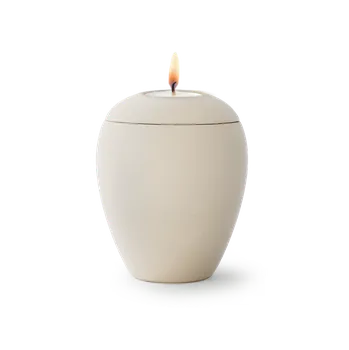 Smuteční dekorace Zvířecí urna Siena se svíčkou - Krémová 1,5l