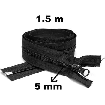 Zip Zip spirálový Dělitelný Černý 5 mm délka 150 cm