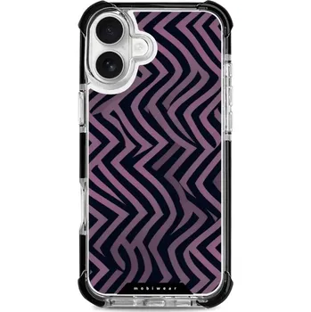 Pouzdro na mobilní telefon Odolný obal Mobiwear MagSafe Elite Bumper - Apple iPhone 16 Plus - DA55D Fialové klikyháky (Odolný kryt, pouzdro, obal Mobiwear Elite Bumper na mobil Apple iPhone 16 Plus - DA55D Fialové klikyháky, materiál Plast + TPU silikon + kov - zesílená ochrana)