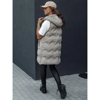 Dámská vesta Dámská prošívaná vesta s kapucí TAMIRA béžová