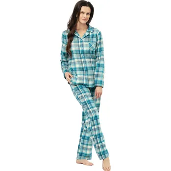 Dámské pyžamo Dámské rozepínací pyžamo KEY 471 světle modré FLANEL L 0