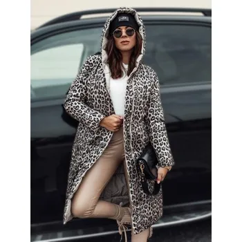 Dámská parka Dámská dlouhá prošívaná bunda VELVETTI s kapucí oboustranná béžová