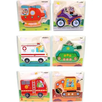 puzzle pro nejmenší MADE Dřevěné puzzle dopravní prostředky, 15 x 15 cm