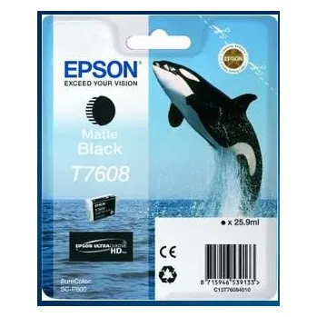 Tiskárna EPSON ink čer ULTRACHROME HD "Kosatka" - Matte Black - T7608 (25,9 ml)