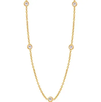 Módní doplněk Troli Elegantní pozlacený náhrdelník se zirkony VAAXP1692G + 2 měsíce na vrácení zboží