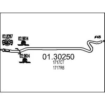 Auto-moto Výfuková trubka MTS 01.30250
