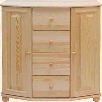 Komoda Slevadoma Komoda 49 Klasik masiv borovice Barva: Barva bílá, Hloubka: 42 cm, Šířka: 80 cm