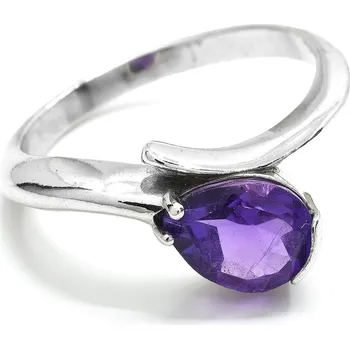 Prsten Stříbrný prsten kapka s ametystem Lilienne - 54