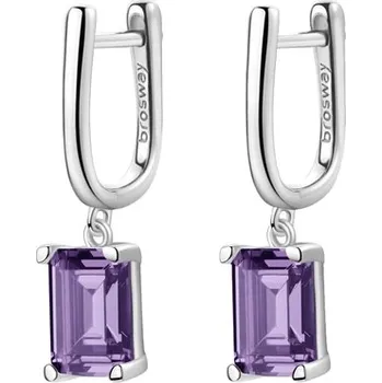 Náušnice Stříbrné náušnice se zeleným zirkonem Brosway Fancy Magic Purple FMP11 pár + dárek zdarma