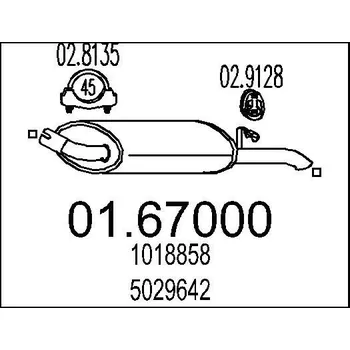 Tlumič výfuku Zadní tlumič výfuku MTS 01.67000