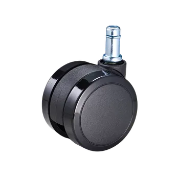 Nábytkové kování 60mm kolečko s 11mm čepem (bez brzdy) - černé