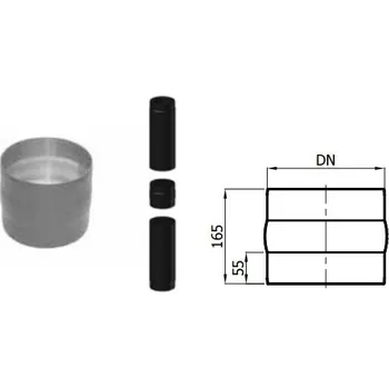 Kouřovod Karl Spojka rour samec-samec, průměr 130mm (síla 2mm) - černá
