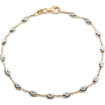 Náramek Stříbrný náramek dvoubarevný Gold Rose Medii - 17 cm