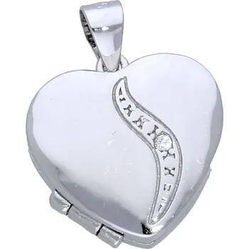 Módní doplněk Goldstore Stříbrný přívěs medailon srdce a zirkon Varianta: stříbrný přívěs