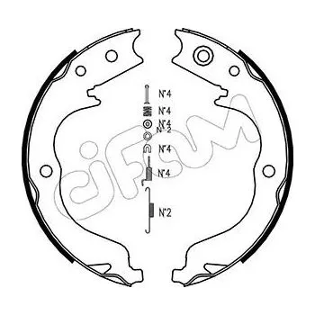 Lanko parkovací brzdy Sada brzdových čelistí, parkovací brzda CIFAM 153-268K