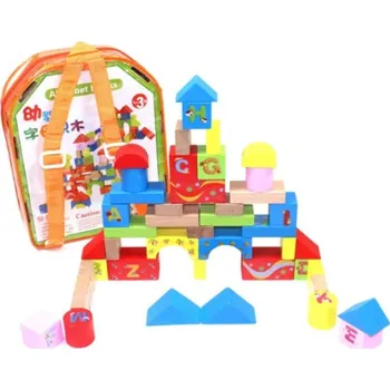 Dřevěná hračka Leventi Dřevěně stavebnice 42 dílků