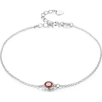 Náramek NUBIS® Dámský stříbrný náramek s červeným zirkonem - NB-1032-R