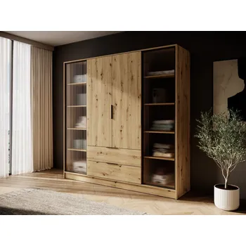 Šatní skříň Piaski Šatní skříň KELLY 4D RD Barva: Dub Artisan