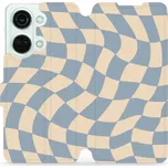 Flipové pouzdro Mobiwear - OnePlus Nord 3 5G - VA59S Modrá a béžová šachovnice (Knížkové flip pouzdro, obal, kryt na mobil OnePlus Nord 3 5G - VA59S Modrá a béžová šachovnice, materiál Umělá kůže + TPU - ochrana 360°, stojánek, silikonová vanička,)
