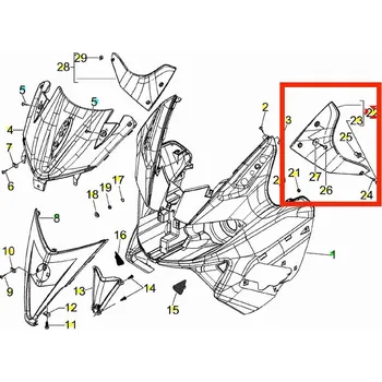 Piaggio Boční plast masky - levý 652848000C