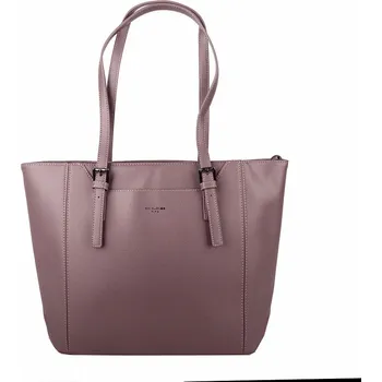 Velká tmavěrůžová až hnědá kabelka na rameno David Jones CM6832 na formát A4